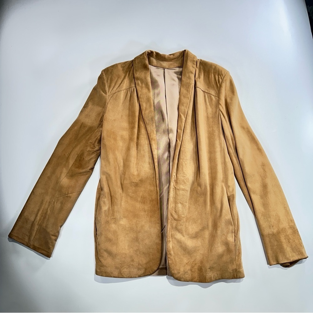 Lady Scully vintage boho suede open front jacket tan size 10 - Picture 2 of 15